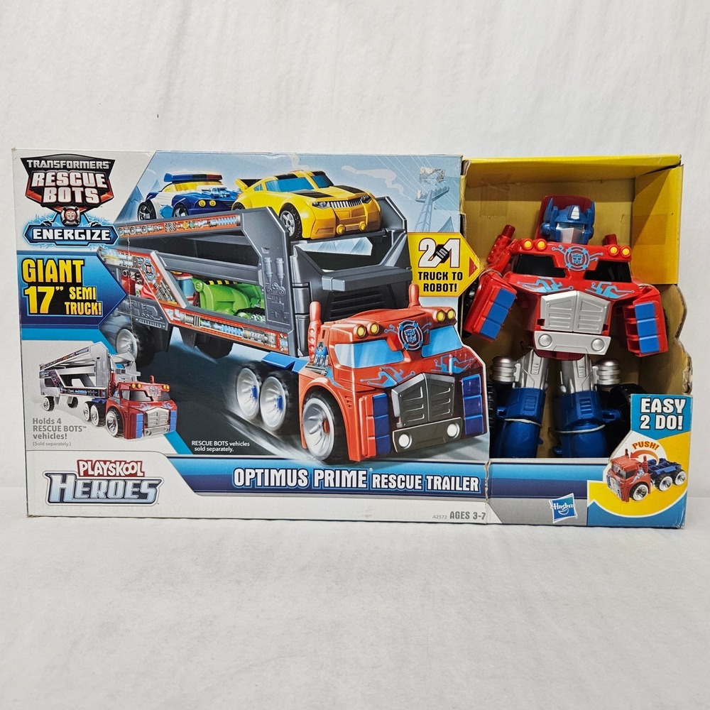 Playskool Heroes Transformers Rescue Bots Optimus Prime Rescue Trailer A2572 New